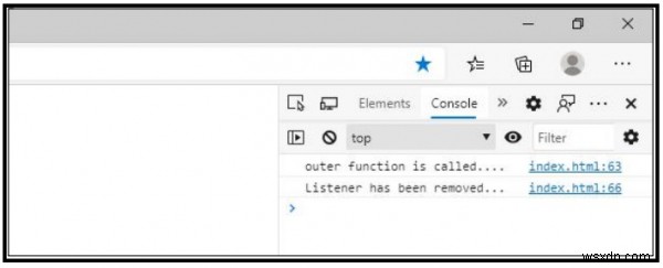 Xóa trình nghe từ bên trong hàm bên ngoài trong JavaScript? 