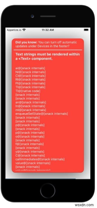 Cách xử lý lỗi “Chuỗi văn bản phải được hiển thị trong thành phần  Text ” trong ReactNative? 