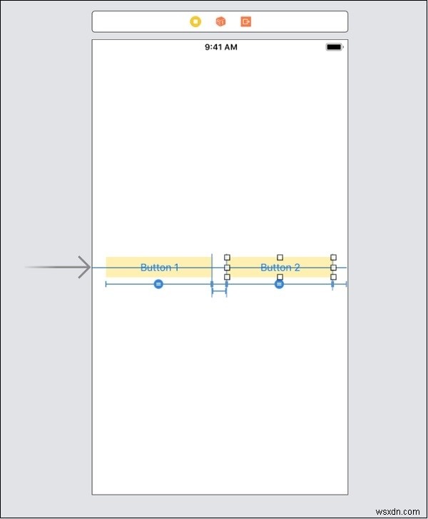 Căn chỉnh hai nút theo chiều dọc trong iOS 