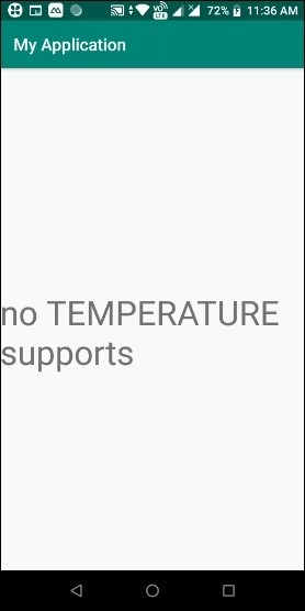 Làm thế nào để kiểm tra điện thoại di động Android hỗ trợ cảm biến TEMPERATURE? 