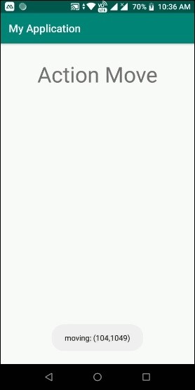 Làm thế nào để sử dụng sự kiện di chuyển hành động trong Android? 