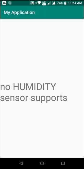 Làm thế nào để kiểm tra điện thoại di động Android hỗ trợ cảm biến HUMIDITY? 