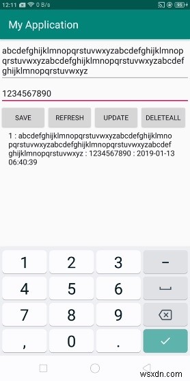 Làm cách nào để sử dụng giá trị TINYTEXT trong sqlite Android? 