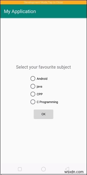 Radio Group trong Android là gì? 