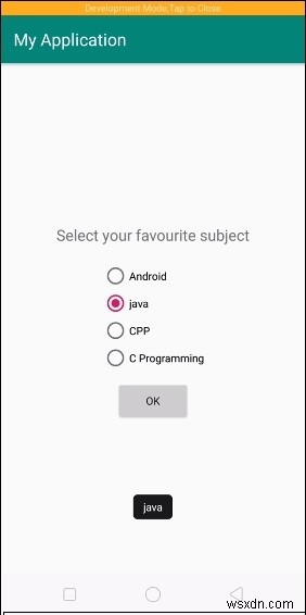 Radio Group trong Android là gì? 