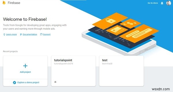 Làm cách nào để gửi tin nhắn từ bảng điều khiển firebase sau khi tạo dự án? 