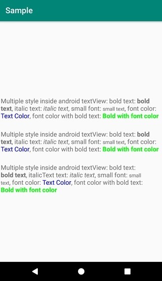 Làm cách nào để tạo nhiều kiểu bên trong TextView trong Android? 