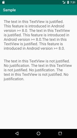 Làm cách nào để căn đều văn bản trong TextView trên Android? 