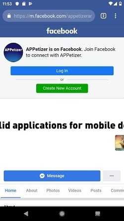Làm thế nào để mở trang Facebook từ ứng dụng Android? 
