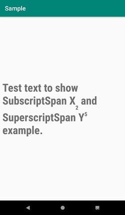 Subscript và SuperScript một chuỗi trong Android? 