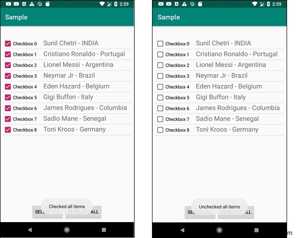 Làm cách nào để có được tất cả các mục đã chọn trong listView trong Android? 