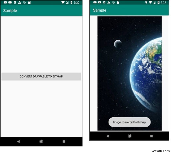 Làm thế nào để chuyển đổi Drawable sang Bitmap trong Android? 