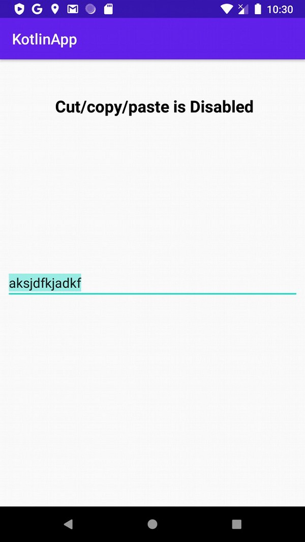Làm cách nào để tắt tính năng sao chép / dán từ / sang EditText trong Ứng dụng Android bằng Kotlin? 