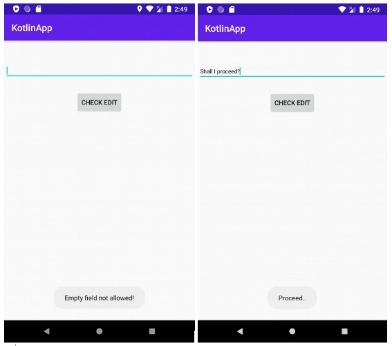 Làm thế nào để Kiểm tra xem Android EditText có trống trong Kotlin không? 