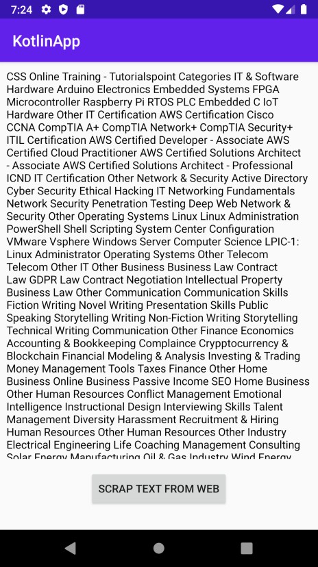 Web Scraping trong ứng dụng Android bằng Kotlin? 