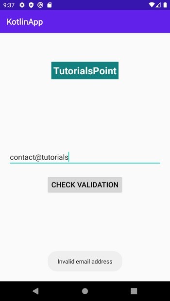 Làm cách nào để xác thực Địa chỉ Email trong Android trên EditText bằng Kotlin? 