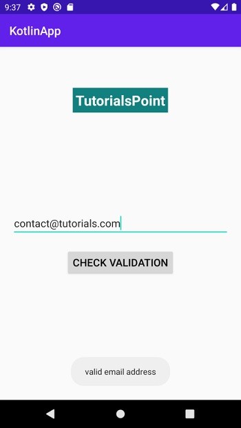 Làm cách nào để xác thực Địa chỉ Email trong Android trên EditText bằng Kotlin? 