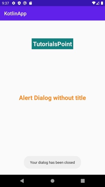 Làm cách nào để tạo Hộp thoại không có tiêu đề trong Android bằng Kotlin? 