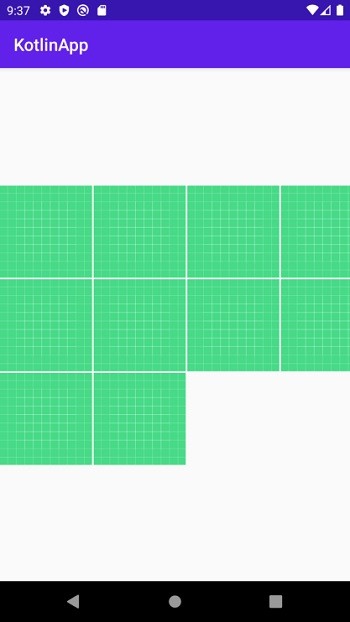 Làm cách nào để tạo cho GridLayout vừa với kích thước màn hình trong Android bằng Kotlin? 