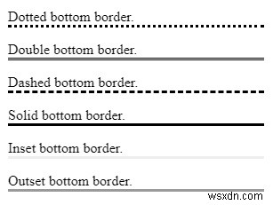 Đặt kiểu của đường viền dưới bằng CSS 