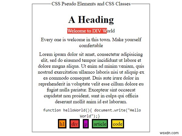 Phần tử giả và lớp CSS 