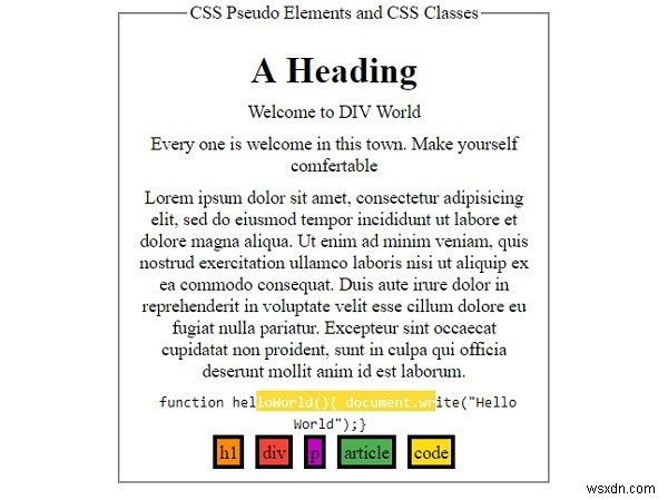 Phần tử giả và lớp CSS 
