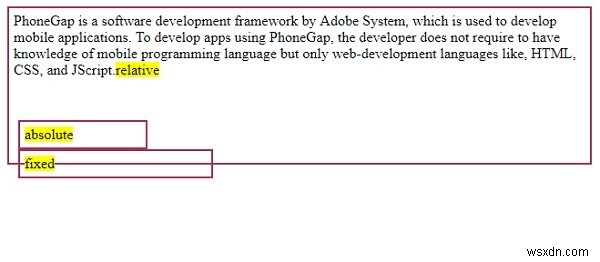 Định vị Tương đối Làm việc trong CSS 