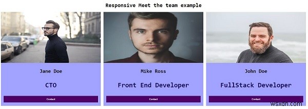 Cách tạo trang Meet The Team đáp ứng bằng CSS? 