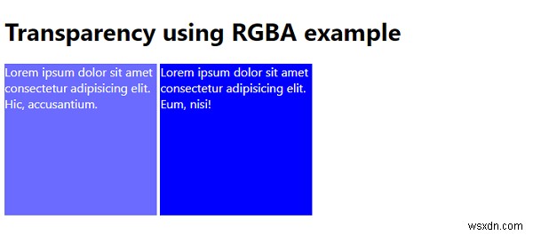 Tính minh bạch của CSS sử dụng RGBA 