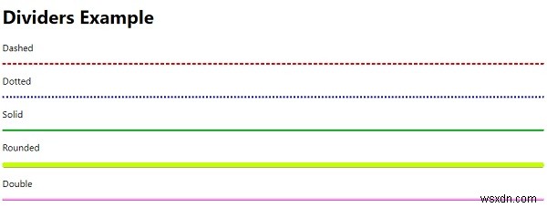 Làm cách nào để tạo các dải phân cách khác nhau bằng CSS? 