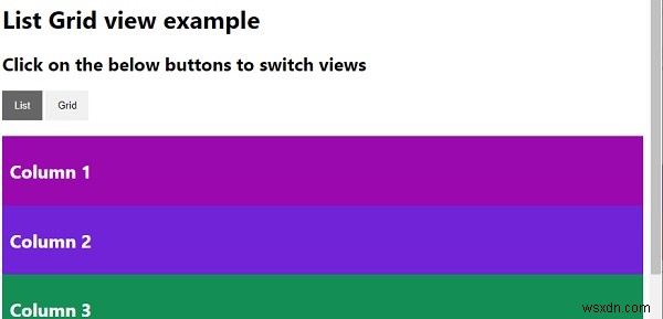 Làm cách nào để tạo chế độ xem lưới danh sách với CSS và JavaScript? 