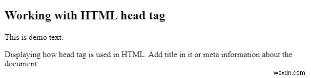 Tại sao chúng tôi sử dụng thẻ head trong Trang HTML? 