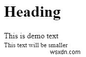 Làm thế nào để sử dụng định dạng nhỏ trong HTML? 