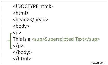 Làm cách nào để đánh dấu chỉ số trên của văn bản trong HTML? 