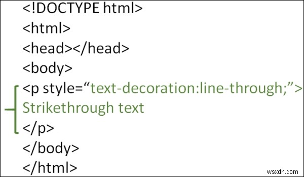Làm cách nào để đánh dấu văn bản gạch ngang trong HTML? 