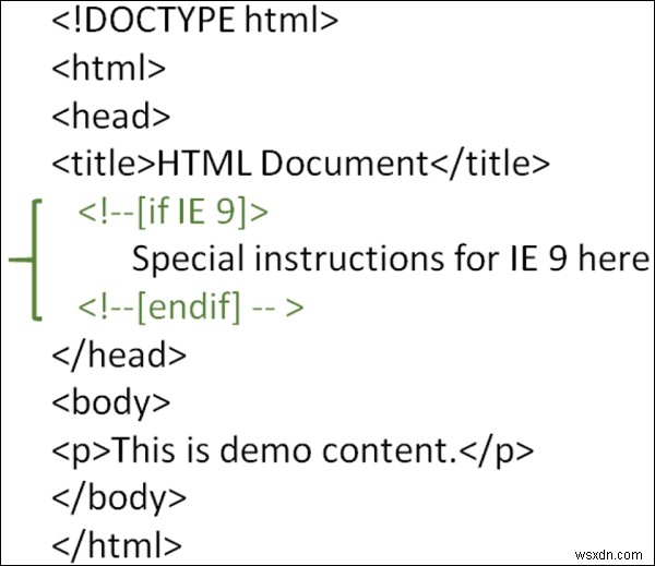 Làm cách nào để tạo nhận xét có điều kiện trong HTML? 