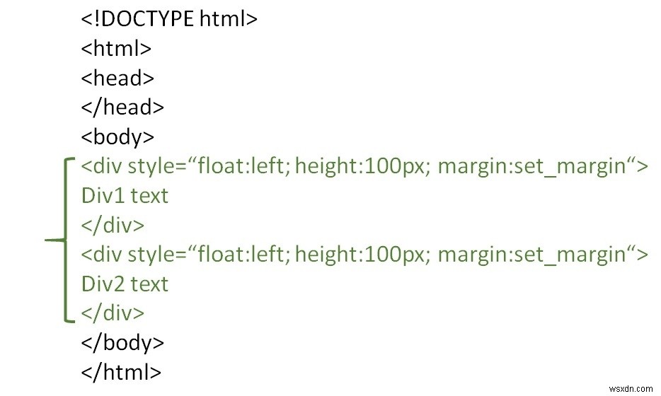 Làm thế nào chúng ta có thể đặt hai bộ phận  div  cạnh nhau trong HTML? 