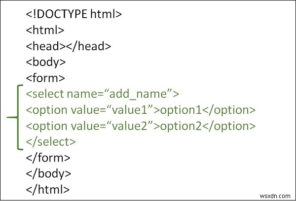 Làm cách nào để sử dụng danh sách các mục thả xuống đơn giản trong các biểu mẫu HTML? 