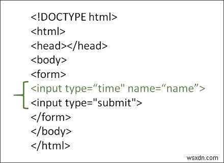 Làm cách nào để sử dụng kiểu nhập thời gian trong HTML? 