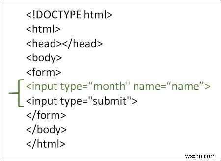Làm cách nào để sử dụng kiểu nhập tháng trong HTML? 