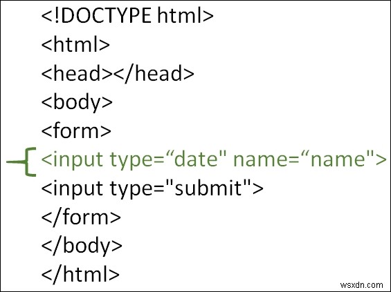 Làm cách nào để sử dụng trường loại đầu vào với trường ngày tháng trong HTML? 