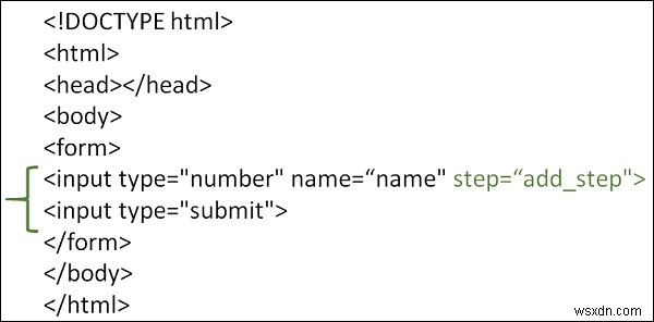 Làm thế nào để sử dụng trường loại đầu vào với các bước trong HTML? 