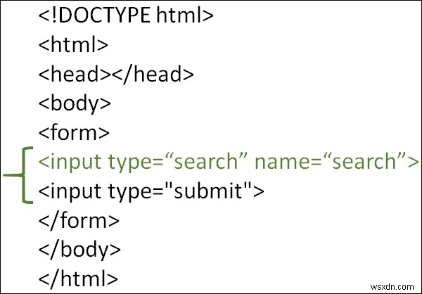 Làm cách nào để sử dụng kiểu nhập tìm kiếm trong HTML? 