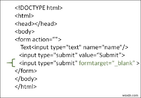 Làm cách nào để sử dụng thuộc tính formtarget trong HTML? 