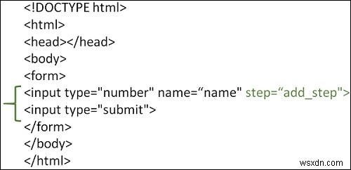 Làm thế nào để sử dụng thuộc tính bước trong HTML? 