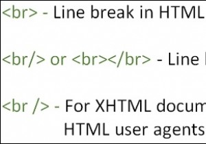 Cách đúng để sử dụng <br>, <br/>, hoặc <br /> trong HTML