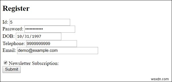 Thuộc tính đã kiểm tra HTML  input  