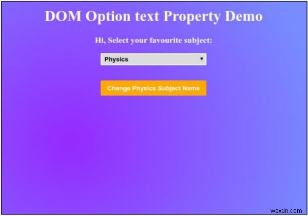 Thuộc tính văn bản tùy chọn HTML DOM 