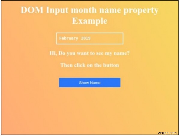 HTML DOM Đầu vào Tên tháng Thuộc tính 
