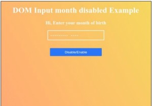 Thuộc tính tháng nhập HTML DOM bị vô hiệu hóa 